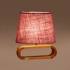 Devansh Pink Jute Table Lamp With  Wood Natural Base -11