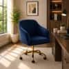 Doe Buck Louise Modern Blue Velvet Office Chair