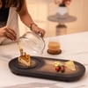 Ireka Homes Tamra Acacia Wood Cake Stand with Glass Dome