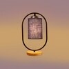 Devansh Blue Jute  Wooden Floor & Iron Table Lamp -17 Inch Height  -M