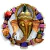 Desert Art Metal Handpainted Front Ganesha Wall Hanging