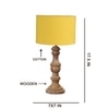 Devansh Yellow Cotton Table Lamp With  Wood Natural Base (7X17.5 Inches)-6