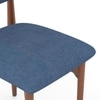Dane Solid Wood Dining Table 6 Seater with 6 Oille Solid Wood Dining Chairs (Finish: Honey, Colour: Baltic Blue)