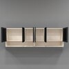 Aluminium Black Profile 6 Tinted Glass Handless Shutter  In Highland Pine Finish