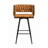 Doe Buck Presley Braided Faux Leather Bar Stool in Tan Colour