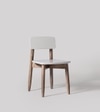 Rota Solid Wood Dining Chair In White and Natural Finish