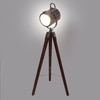 Belfast Tripod Spotlight Finish Nickel Teak