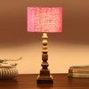 Devansh Pink Jute Table Lamp With  Wood Natural Base (7X7X21.25 Inches)-11