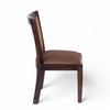 Newport wood Dining Chair in Taupe Brown Velvet Upholstery with PROVISIONAL TEAK FINISH