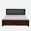 Dhunja Solid Sheesham Wood  King Size  Upholstered  Bed In Provincial Teak Finish