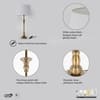Delta Brass Table Lamp with White Cotton Shade