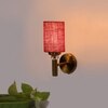 Devansh Metal Electric Wall Light in Gold Colour with Maroon Shade Count of 1 Light