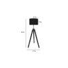 Emerald Black Cotton Floor Lamp with Solid Wood