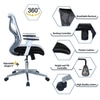 Wiwngas Mid Back Ergonomic Chair in Black Colour