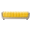 Resco  Velvet 2 Seater 5 Feet Ottoman Bench in Yellow & Cream  Color