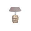 Grey cotton with White Brushed Wood Table Lamp