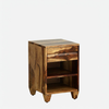 Rehan Solid Wood Bedside Table in Brown Colour