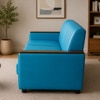 Jayden 3 Seater Sofa In Shine Leatherette Teal Blue Color
