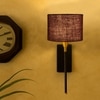 Devansh Metal Electric Wall Light in Black Colour with Brown Shade Count of 1 Light