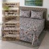 Kian Coffee Floral 400 TC Cotton Flat Super King Size Bedsheet with 2 Pillow Covers – Threads