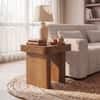 Nakkashi Solid Wood Square Side Table In Amber Walnut Finish