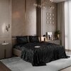 Stoa Paris Moonlight Whispers Satin Bedsheet for Super King Size Bed Whispers Satin Noir Collection