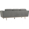 Scandinavian Civic Three Seater Sofa Dark Grey Natural Wood Finish