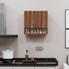 2 Doors Modular Wall Mounted Kitchen Cabinet With Organizer Shelf In Aisan Walnut Finish