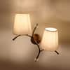 Devansh Metal Electric Wall Light in Gold Colour with off-white Shade Count of 2 Lights