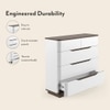 Baltoro Engineered Wood Chest of 5 Drawers in White Finish