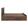 Keaton Solid Wood King  Size Upholstered Bed With Hydraulic Storage (Provincial Teak Finish)