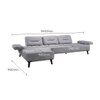 Barret 4 Seater Fabric Sofa in Grey Ice Colour