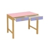 Exotica Kids Solid Wood Study Desk with Drawers and Wooden Handles in English Pink Persian Lilac Colour