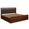 Vrinda Solid Wood King  Size Bed With Hydraulic Storage (Honey Oak Finish)