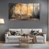 The Castle Decor Abstract Art Wall Painting Wooden Framed 27x48 Inch (Style 5)