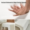 Wooden Twist Soft Furry Boucle Upholstered Ottoman Bench in White Colour