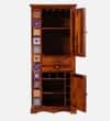 Rangrez Sheesham Wood Bar Cabinet in Honey Oak Finish