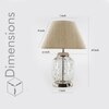 Secret Glass and Metal Table Lamp With Off White Linen Shade