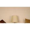 Blender Brown Wooden Table Lamp with White Fabric Lampshade