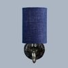 Devansh Metal Electric Wall Light in Antique Gold Colour with Blue Shade Count of 1 Light