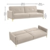 Gilud 3 Seater Click-Clack Sofa cum Bed  in Cream Colour