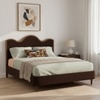 Solara Wave Luxe King Size Bed in velvet With Oak wood Frame & Hydraulic Storage