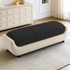 Marko Velvet 2 Seater 5 Feet Ottoman Bench in Black & Cream  Color