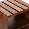 Arista Sheesham Wood Bedside Table in Teak Finish