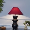 Lgnatio Metal Table Lamp With Maroon Cotton Shade