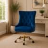 Doe Buck Swen Luxury Blue Tufted Velvet Office Chair