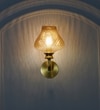 Angelo Single Light Wall Fitting In Brass  Finish Metal With Amber Crystal Glass
