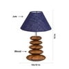 Devansh Blue Jute Table Lamp With Wood  Pebble Lamp  (10X10X15) Inches
