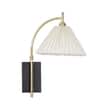 KIANIA Single Light Black and Brass Wall Fitting with White Shade