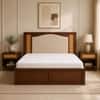 Reva Solid Wood Comfort Queen Bed Box Storage Provincial Teak Finish Mattress 60 x 78 Inches